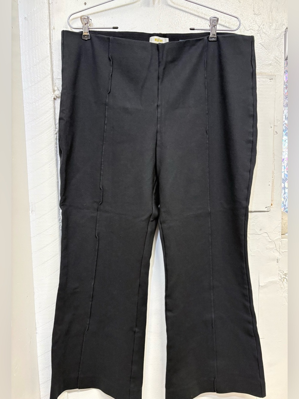 Anthropologie Maeve The Margot Kick-Flare Cropped Black Pants Size XL
